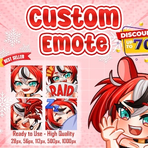 Custom Twitch Emotes or Kick Emote, Vtuber Cute Chibi Emote, Sub Emotes, Anime Emote, Animal Emote For Your Discord, Kick, Youtube, Facebook