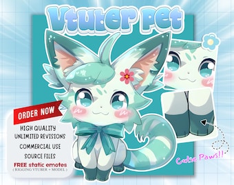 Mascota VTuber personalizada: Mascota VTuber adorable en Live2D para transmisiones con rigging.