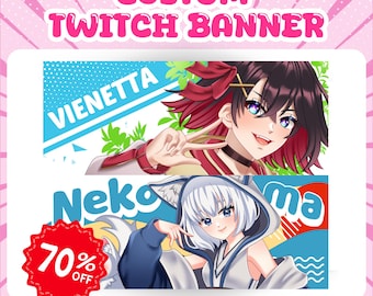 Custom Twitch Banner | Discord Banner | Twitch banner | Header | Twitter Banner | Youtube Banner | Custom Chibi Cute Banner | Kick Banner