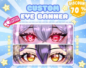 Custom Twitch Banner | Eye Banner Design | Twitch Overlay | Anime Banner Illustration | Youtube, Discord, Twitter | High Resolution