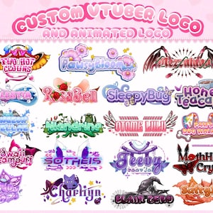 Custom Vtuber Logo kawaii, cute and Animated for stream twitch, kick, youtube That perfectly represents your Vtuber and PNGtuber Character