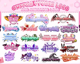 Custom Vtuber Logo kawaii, cute and Animated for stream twitch, kick, youtube That perfectly represents your Vtuber and PNGtuber Character