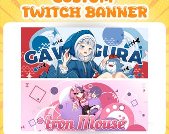 Benutzerdefinierte Twitch Banner | Discord Banner | Twitch Banner | Benutzerdefinierte Chibi Cute Banner | Kick Banner | Kopfzeile | Twitter Banner | Youtube Banner