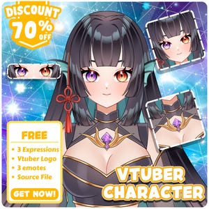 Custom Vtuber Model Live2D Vbridger Commercial Use Character Design and Vtuber Male Female Ready to Rigging Vtuber Anime