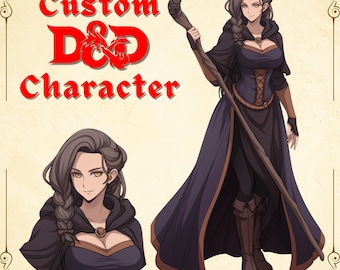 CUSTOM DND Character, DnD Character Commission, Dungeons and Dragons, DnD Character Reference Sheet, dnd party, DnD Character Portrait