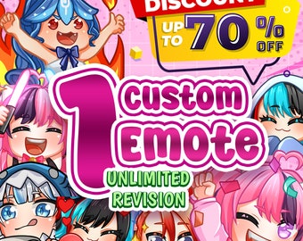 Custom Twitch Emotes or Kick Emote and Animated Emotes, Vtuber Cute Chibi Emote, Sub Emotes Anime Emote Pet Animal Emote For Any Your Stream