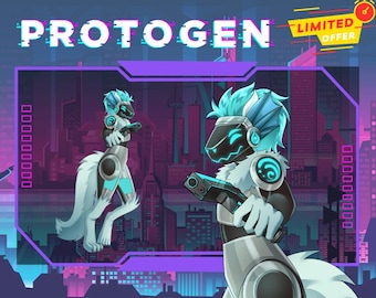 Custom Protogen Furry Commission, Cyberpunk, Fursona, Anthro, Commission, Protogen, Furry Avatar, Furry, Icon, Furry Art, Protogen PFP