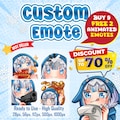 Custom Twitch Emotes, Animated Emotes, Vtuber Emotes, Kick Emotes, Sub Emote, Anime Emote, Pet Animal Emote For Your Stream Youtube Facebook product logo