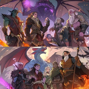 DND party custom art commission, fantasy illustration, DND character portrait, DnD Commission, group portrait, Campaign Art,Character design