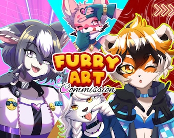 Comisión Furry Personalizada, Fursona, Anthro, Avatar Furry, PFP Furry, Base Furry, Cyberpunk, Cabeza Furry, Arte Furry, Regalo Personalizado