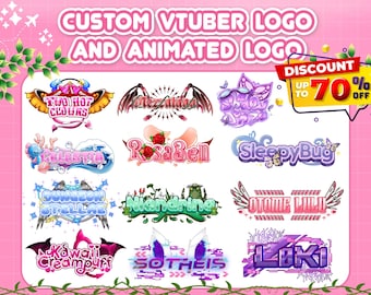 Custom Vtuber Logo kawaii, cute and Animated for stream twitch, kick, youtube That perfectly represents your Vtuber and PNGtuber Character