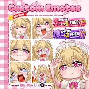 Custom Twitch Emotes, Animated Emotes, Vtuber Emotes, Kick Emotes, Sub Emote, Anime Emote, Pet Animal Emote For Your Stream Youtube Facebook