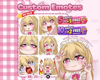 Custom Twitch Emotes, Animated Emotes, Vtuber Emotes, Kick Emotes, Sub Emote, Anime Emote, Pet Animal Emote For Your Stream Youtube Facebook