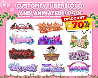 Custom Vtuber Logo kawaii, cute and Animated for stream twitch, kick, youtube That perfectly represents your Vtuber and PNGtuber Character