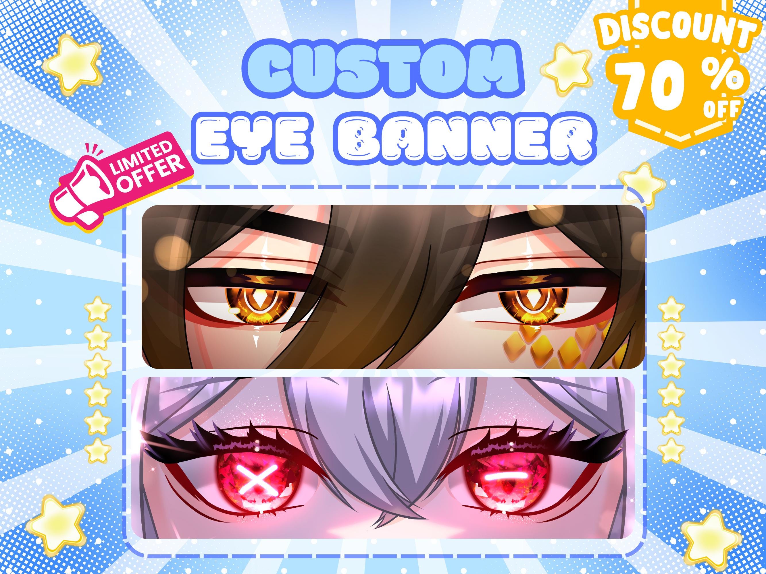 Custom Twitch Banner | Anime Banner Illustration | High Resolution | Twitch Overlay | Eye Banner Design | Youtube, Discord, Twitter