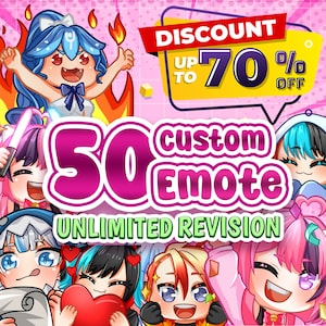 Custom Twitch Emotes or Kick Emote and Animated Emotes, Vtuber Cute Chibi Emote, Sub Emotes Anime Emote Pet Animal Emote For Any Your Stream