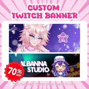 Christmas, personalised gift, gift, christmas gift, vtuber model, vtuber asset, Banner For Twitch, Discord Banner, Custom Banner,  twitch banner, youtube banner, banner, twitch, birthday banner
