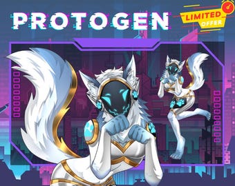 Custom Drawing Protogen Furry, Commission, Protogen, Fursona, Anthro, Furry Avatar, Furry, Icon, Furry Art, Protogen PFP, Cyberpunk