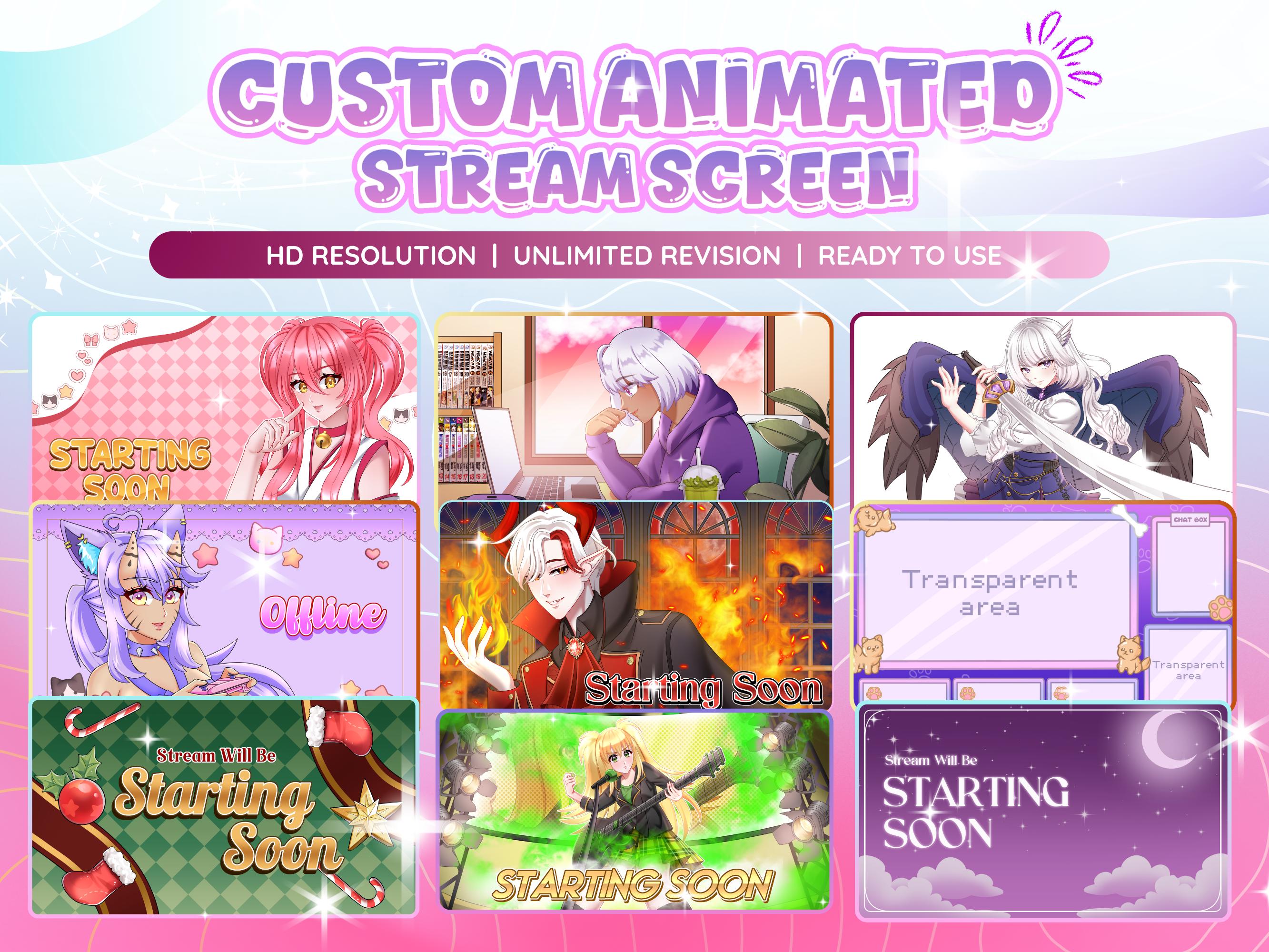 Custom Animated Stream Screen | Twitch Overlay | Starting Soon Screen ...