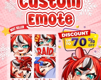Custom Twitch Emotes or Kick Emote, Vtuber Cute Chibi Emote, Sub Emotes, Anime Emote, Animal Emote For Your Discord, Kick, Youtube, Facebook