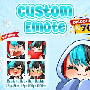 Custom Twitch Emotes or Kick Emote, Vtuber Cute Chibi Emote, Sub Emotes, Anime Emote, Pet Animal Emote For Your Stream Kick Youtube Discord