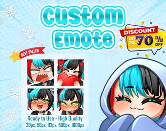 Custom Twitch Emotes or Kick Emote, Vtuber Cute Chibi Emote, Sub Emotes, Anime Emote, Pet Animal Emote For Your Stream Kick Youtube Discord