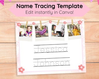 Editable Name Tracing Template