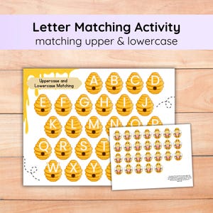 Atividade de correspondência de letras | Atividade motora fina | Correspondência de letras maiúsculas e minúsculas