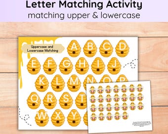 Letter Matching Activity | Fine Motor Activity | Upper & Lowercase Matching