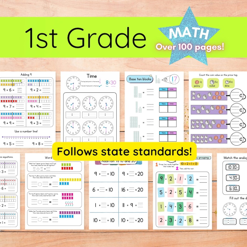 1st Grade Math Worksheets image 1