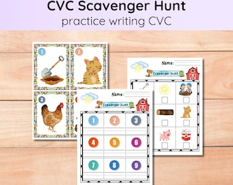 CVC Scavenger Hunt | Farm Theme | Great for Sensory Bins