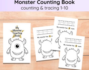 Tracing & Counting 1-10 | Monster Counting Book | Preschool | Kindergarten
