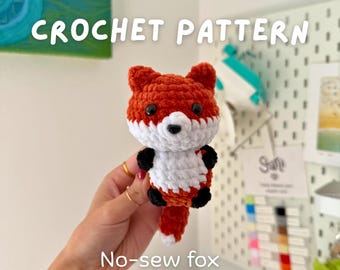 No-Sew Baby Fox Crochet Pattern | Amigurumi Fox Plushie Stuffed Toy Digital Tutorial Download | Quick & Easy Pattern