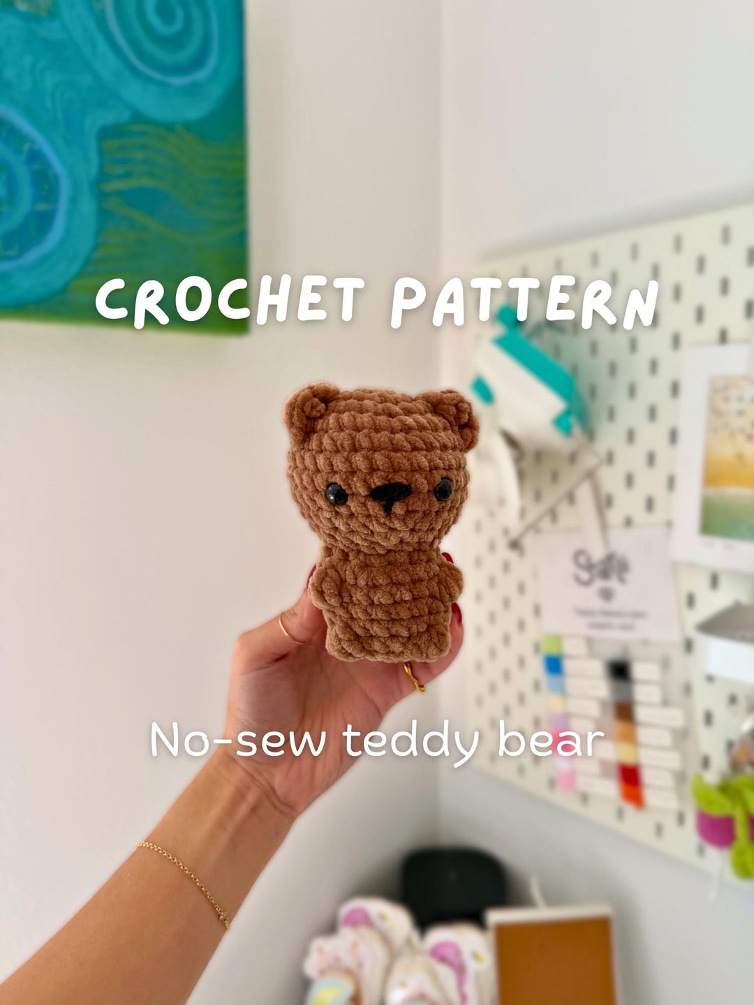 No-sew Baby Teddy Bear Crochet Pattern | Amigurumi Bear Plushie Stuffed ...