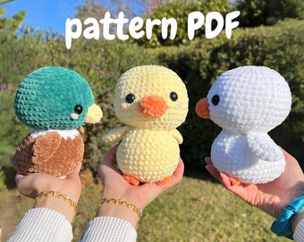 Duck Crochet Pattern | Amigurumi PDF Plushie Tutorial | Cute Baby Mallard Duck Toy Digital Download