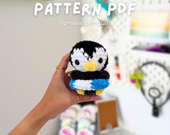 No-Sew Penguin with Floatie Crochet Pattern | Amigurumi Penguin Plushie Stuffed Toy Digital Tutorial Download | Quick & Easy Pattern