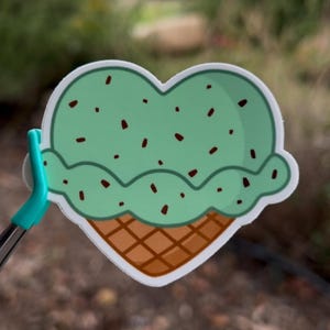 Mint Chip Ice Cream Heart Vinyl Sticker