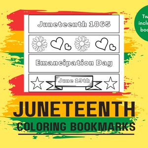 Juneteenth Coloring Bookmarks: Kids Activity, Black History (Digital Download)
