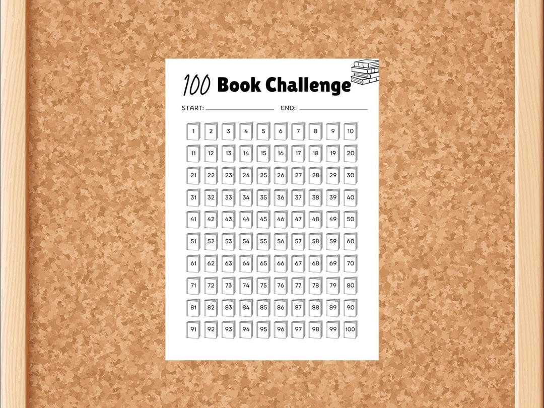 100 Book Challenge Tracker: Printable Reading Log (A4/A5/US Letter) - Etsy