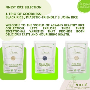 Exotic Rice - Combo pack | 3kg pack includes 1kg  Black Rice , 1kg Diabetic Friendly Rice  &  1kg Joha Aromatic rice |