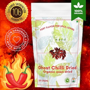 Ghost Pepper Organic dehydrated | Worlds hottest Pepper | Free Delivery