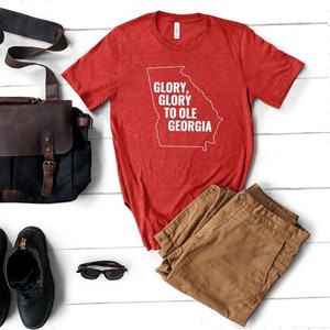 Glory Glory To Ole Georga Shirt | UGA T-Shirt | Georgia Bulldogs Men&#39;s Tee