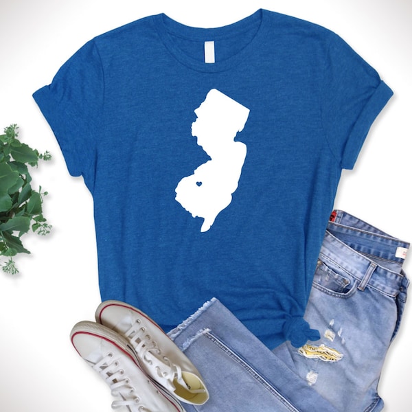 New Jersey Heart T-Shirt | Customizable NJ Shirt | Jersey Girl Custom Shirt