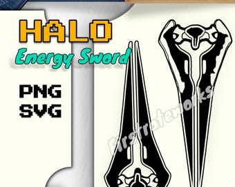 Halo Energy Swords Silhouette Set of 2 SVG and PNG Files - Gaming Inspired Art - Digital Files for Cricut, Silhouette, Vector