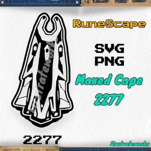 OSRS Maxed Cape SVG and PNG Files - 2277 Total Level - Old School Runescape Inspired Art - Digital Files for Cricut, Silhouette, Vector