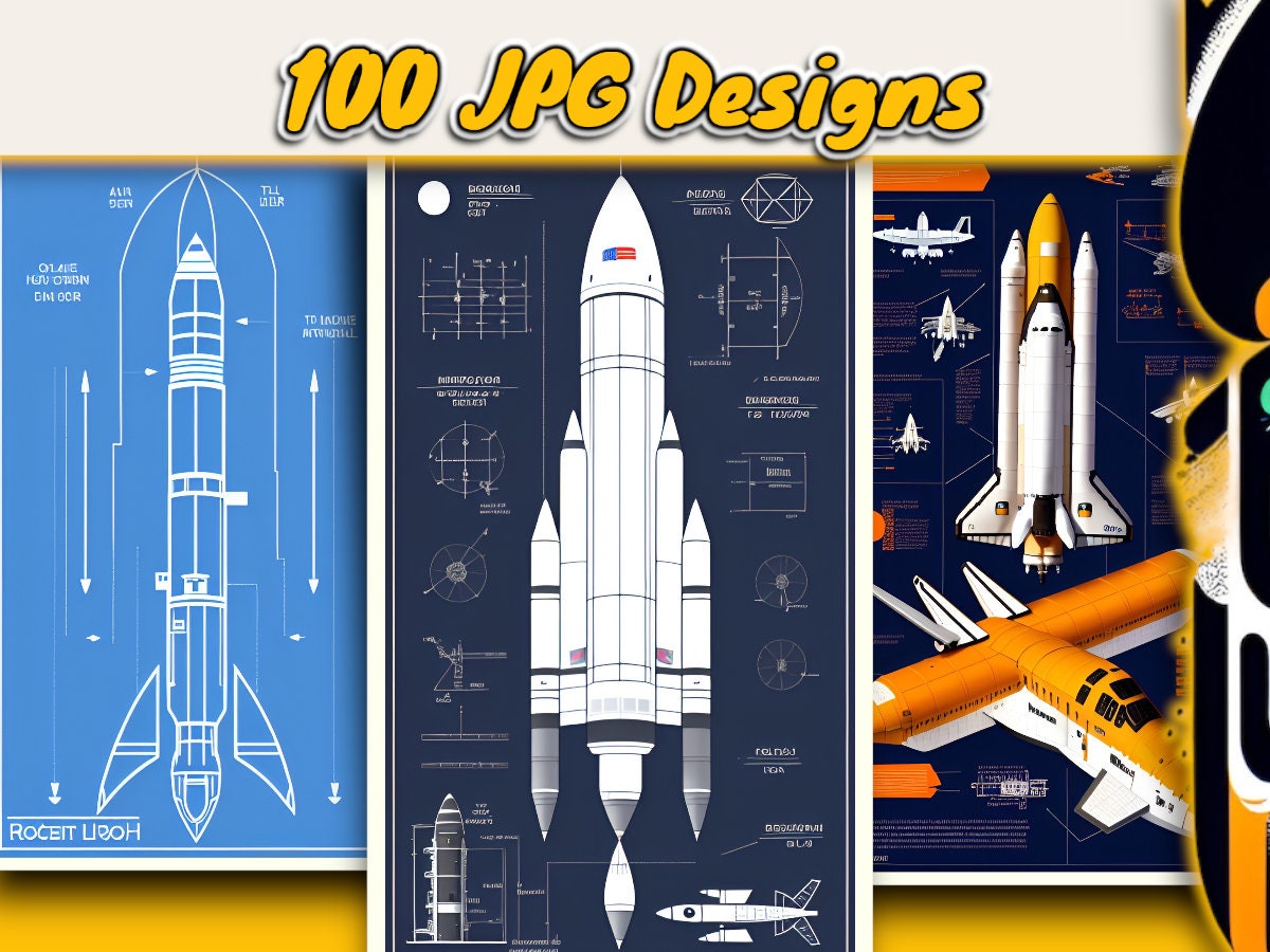 Space Art - Rocket Blueprint | Aircraft Design | Space Shuttle ...