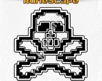 Premium OSRS Pk Skull SVG and PNG Files - Wilderness - Old School Runescape Inspired Art - Digital Files for Cricut, Silhouette, Vector