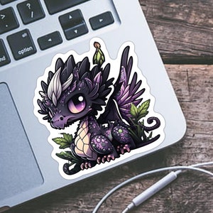 001 Amethyst Kawaii Dragon Sticker