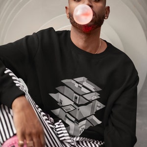Escher Inspired Graphic - Premium Unisex Crewneck Sweatshirt