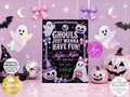Ghouls Just Wanna Have Fun Birthday Invitation Iridescent Ghost Halloween Party Invite Pastel Disco Editable Canva Template for Girls 260792 product logo